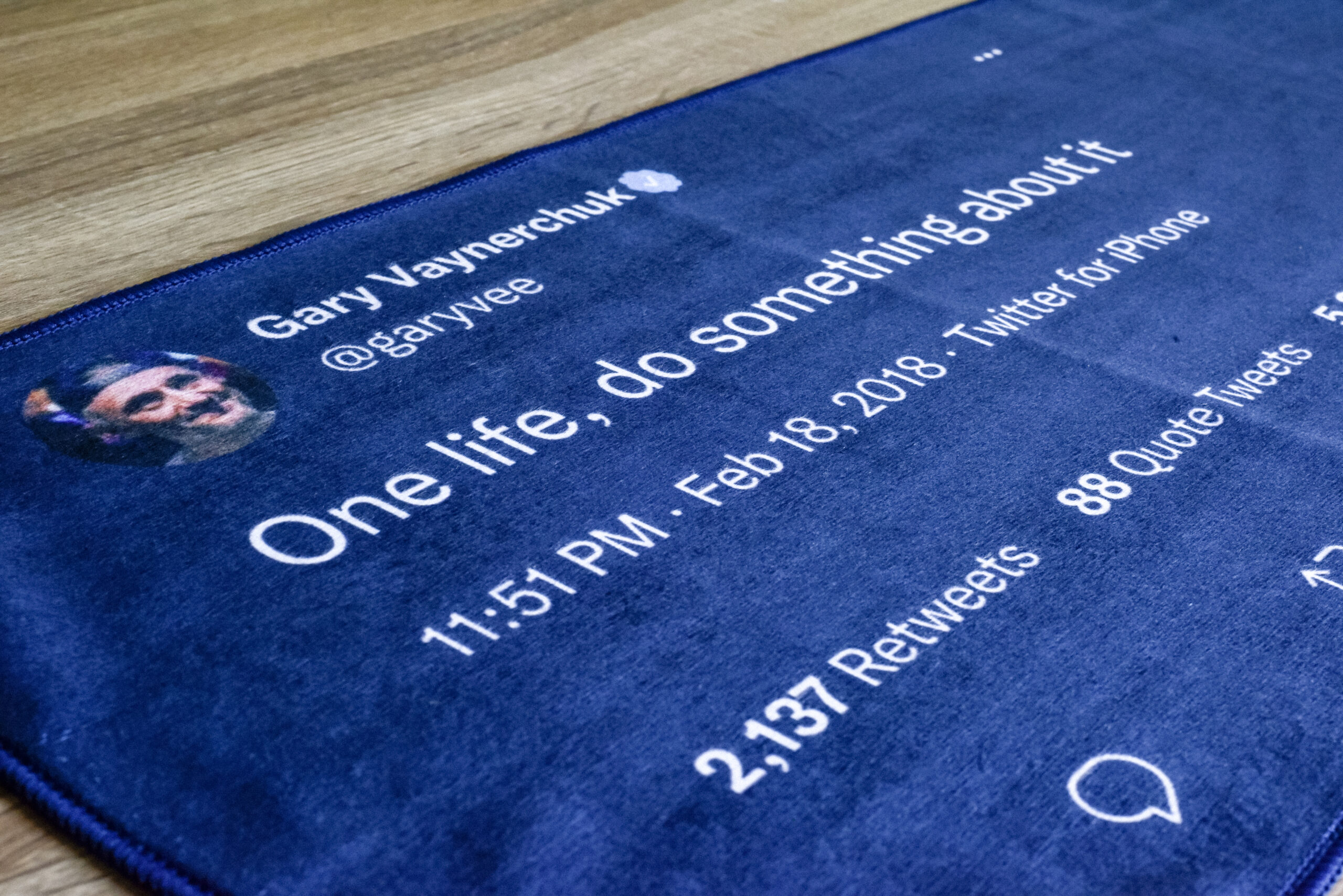 Tweet from Gary Vee on A towel.